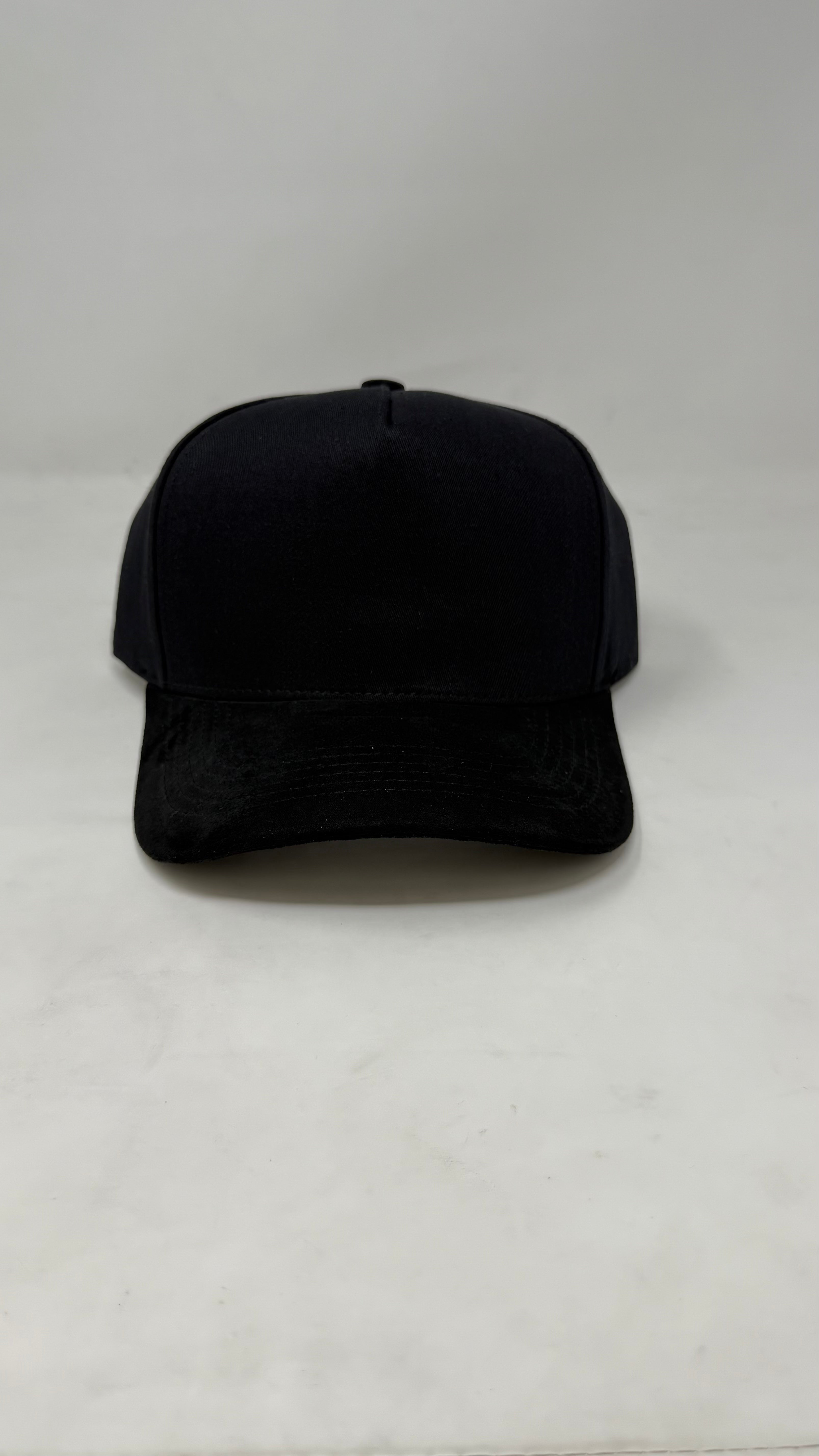 Black Hat with Suede Brim