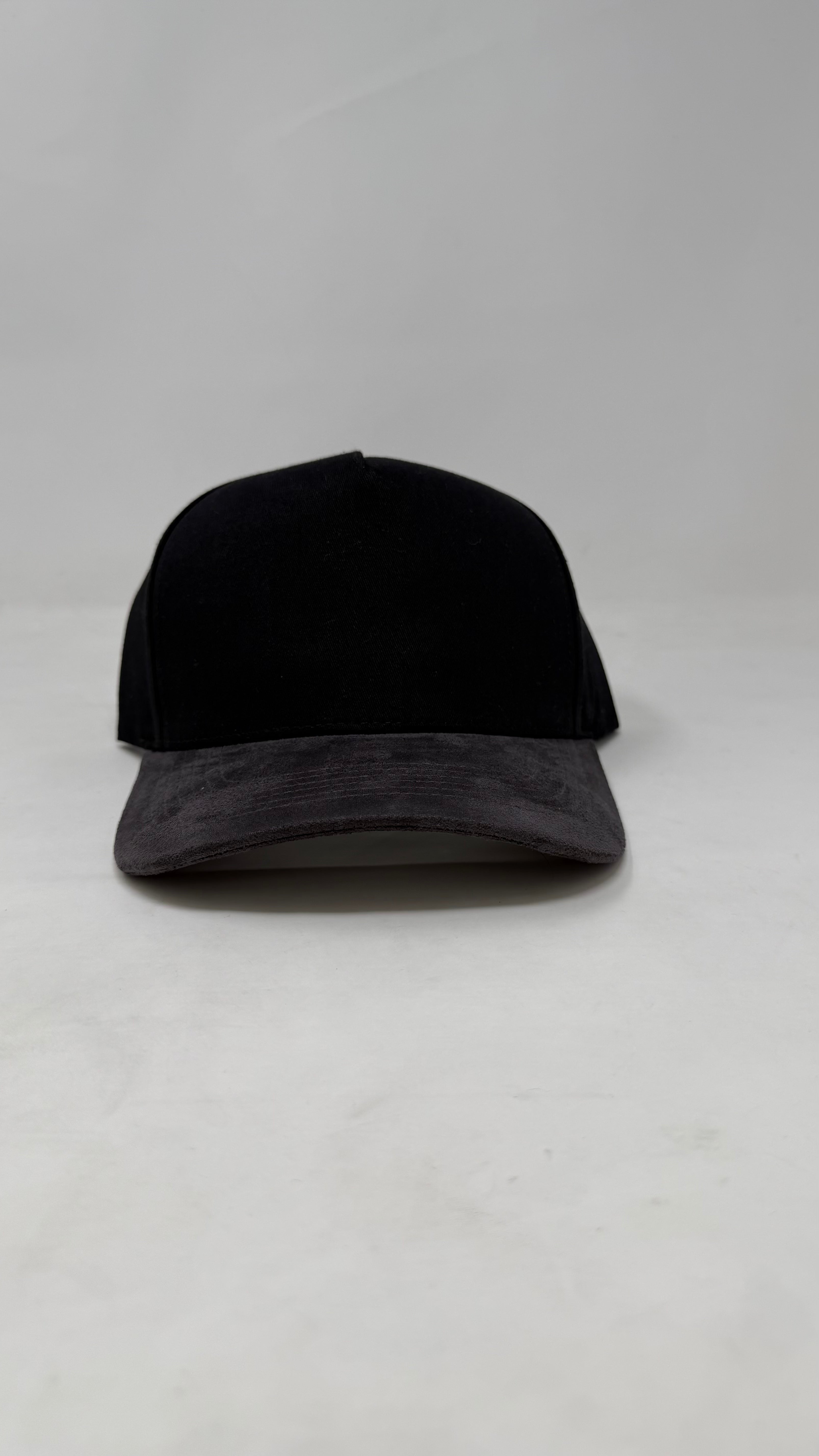 Black Hat with Suede Brim