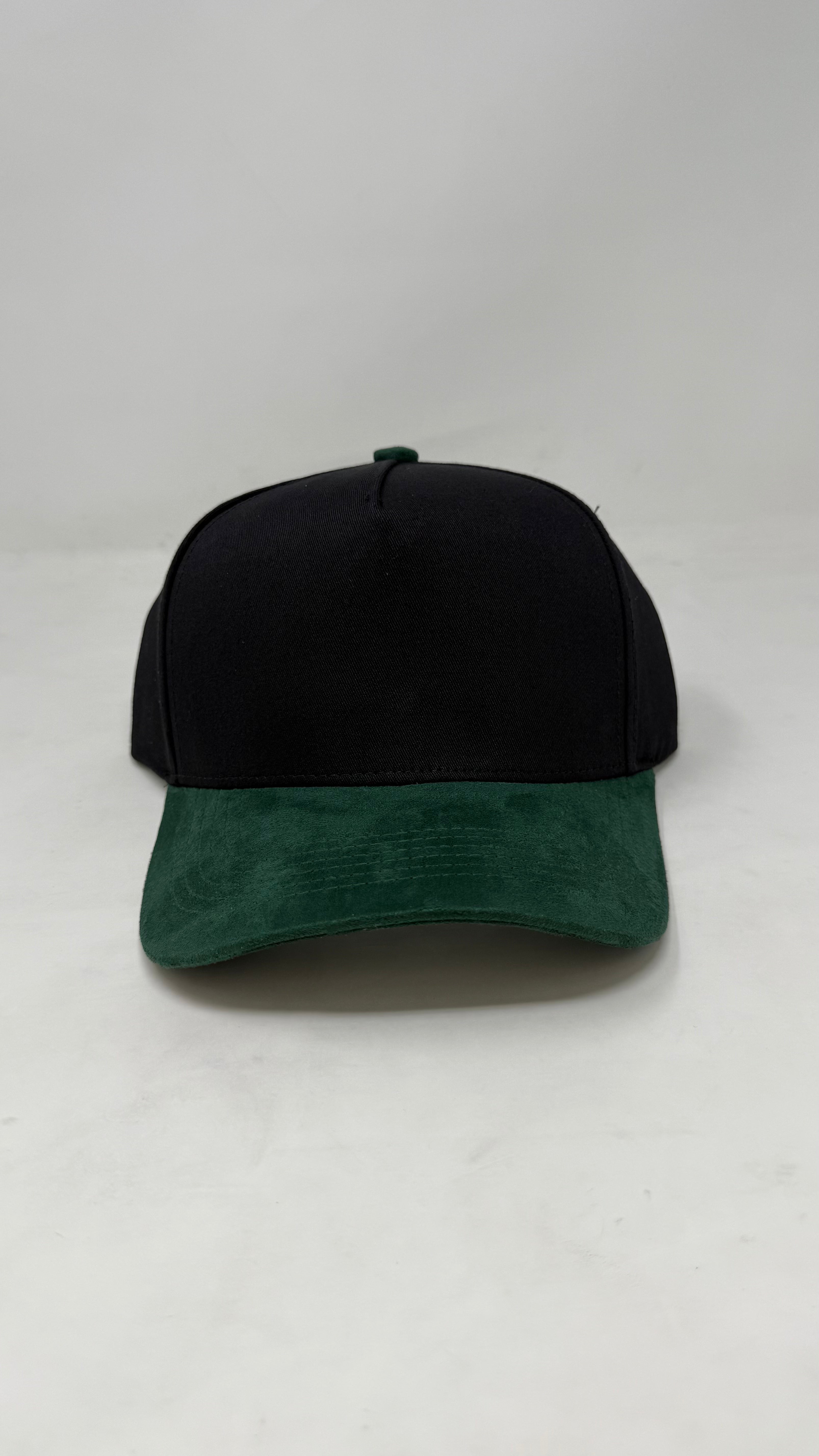 Black Hat with Suede Brim